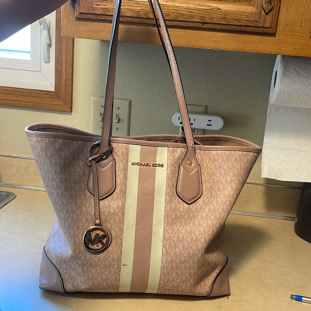 Pink Monogrammed Michael Kors Tote